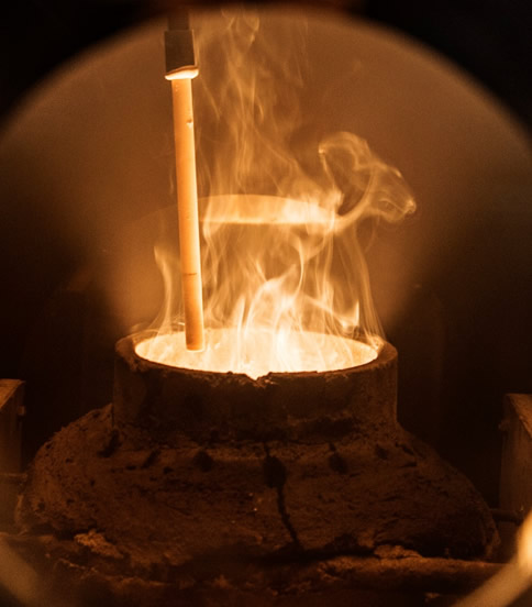 Steel melting and casting within the forge