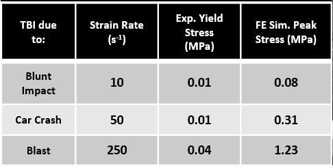 Image of Table of Data for TBI