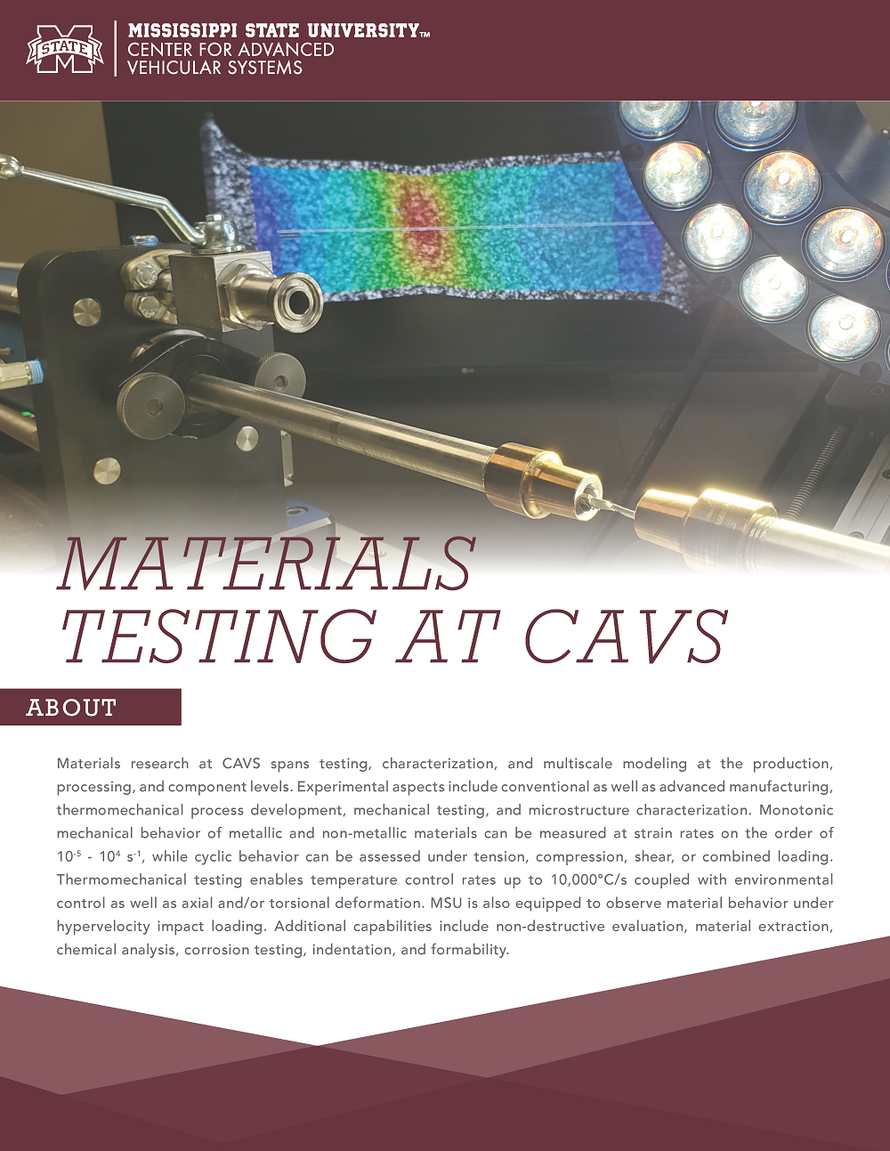 Materials Testing at CAVS