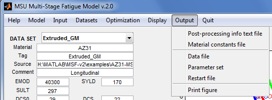 MSU Multi-Stage Fatique Model v.2.0 Output Dropdown