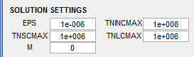 SOLUTION SETTINGS box