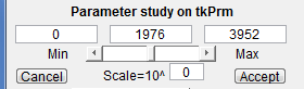 Parameter study on tkPrm box