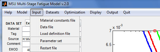 MSU Multi-Stage Fatique Model v.2.0 Input Dropdown