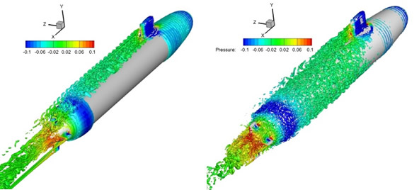 vortical structures predicted by DES