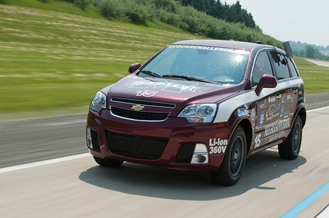 maroon chevy ecocar